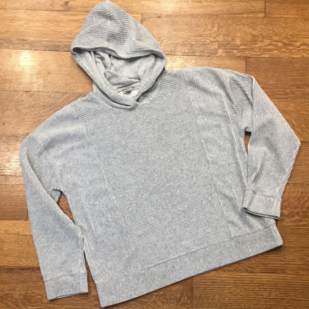 Talbots grey Corduroy Hoodie size Large